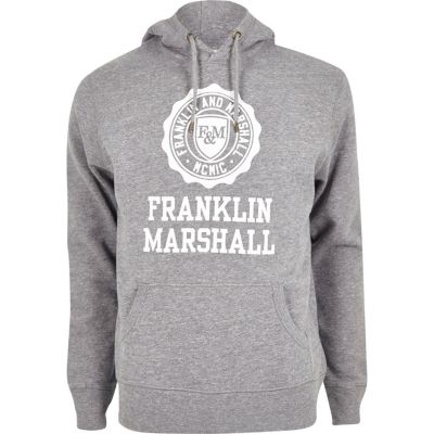 Grey Franklin & Marshall print hoodie